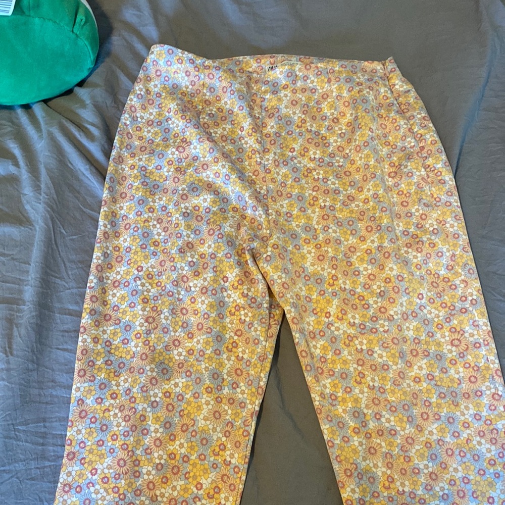 Zara floral silk pants